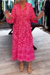 Women's V Neck Flowy Dress with Loose Fit and Tummy Control