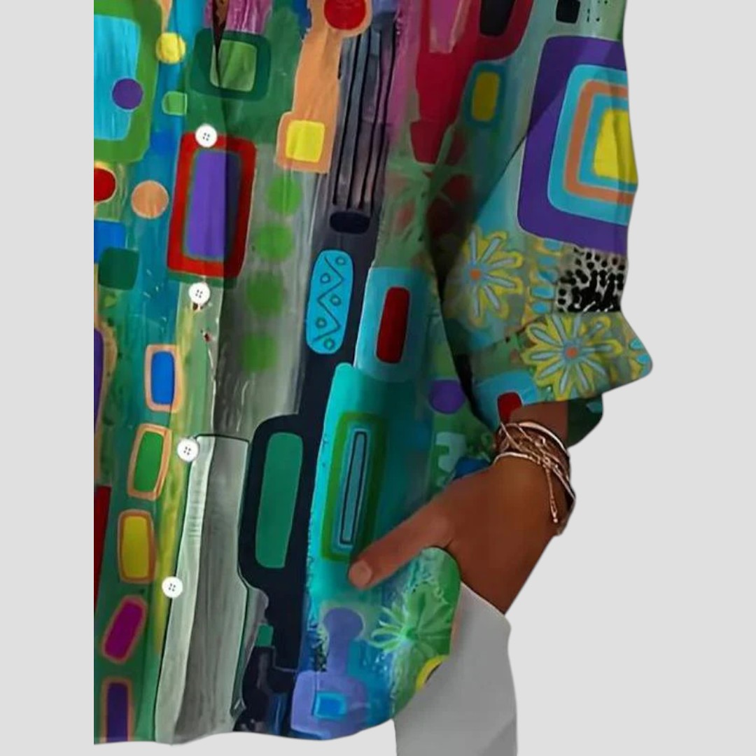 Vivica | Blouse with Geometric Pattern