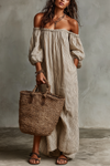 Jacqueline | Vacation Off Shoulder Long Sleeve Maxi Dress