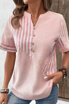 Elodie | Striped Blouse with Short Sleeves