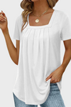 Emerson | Pleated Square-Neck Top
