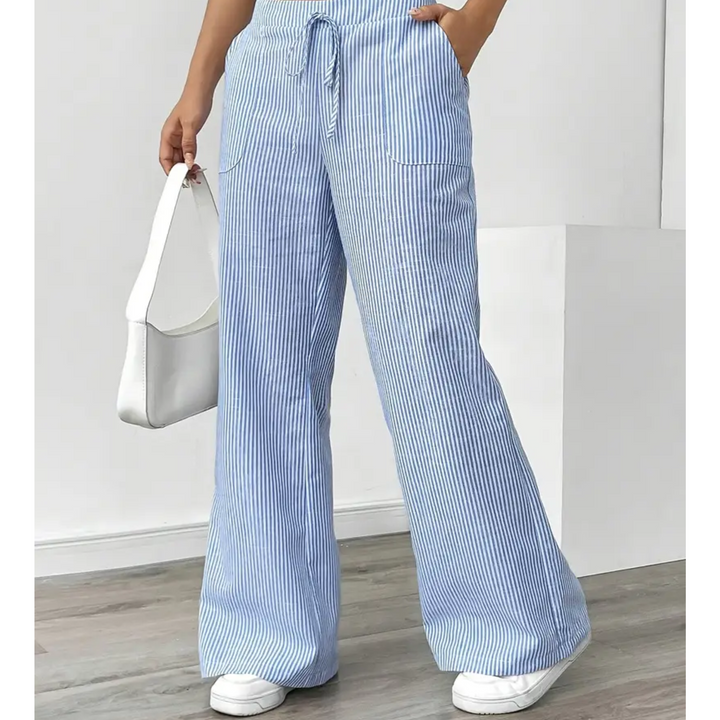 Victoria | Striped Trousers with Pockets and Relaxed Fit
