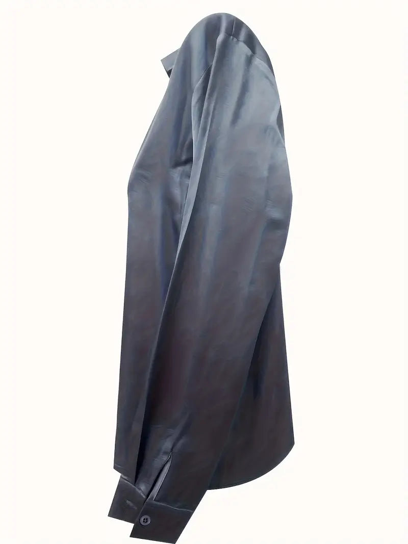 Lenora | V-Neck Blouse with Satin Finish and Elegant Design