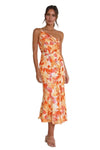Penelope | Women's Maxi Dress with Asymmetrical Cut and Floral Design