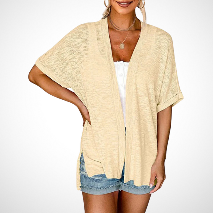 Wren | Flowing Short Sleeve Cardigan with Open Front