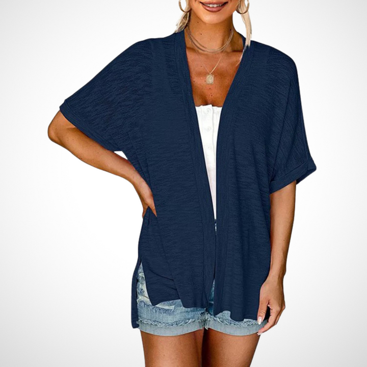 Wren | Flowing Short Sleeve Cardigan with Open Front