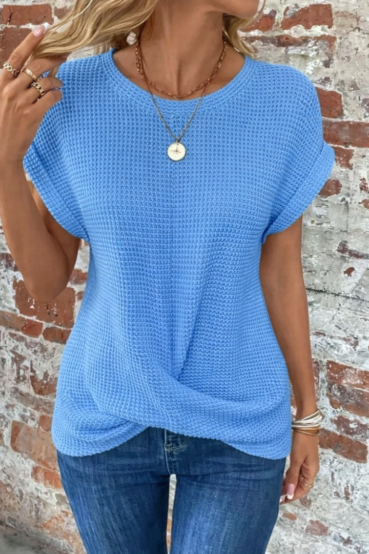 Hadley | Waffle Twist Tee — Modern, Versatile, Stylish