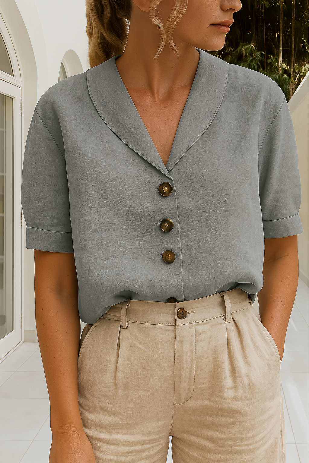 Rosalie | Blouse with Short Sleeves and Lightweight Fabric