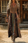 Luna | Women's Boho Maxi Dress Long Sleeve V-Neck Floral Print Dress