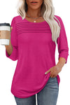 Delaney | Pleated Chest Top with 3/4 Sleeves