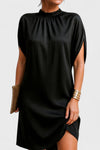 Coralisse | Women's Mock Neck Mini Dress with Split Sleeves and Versatile Style