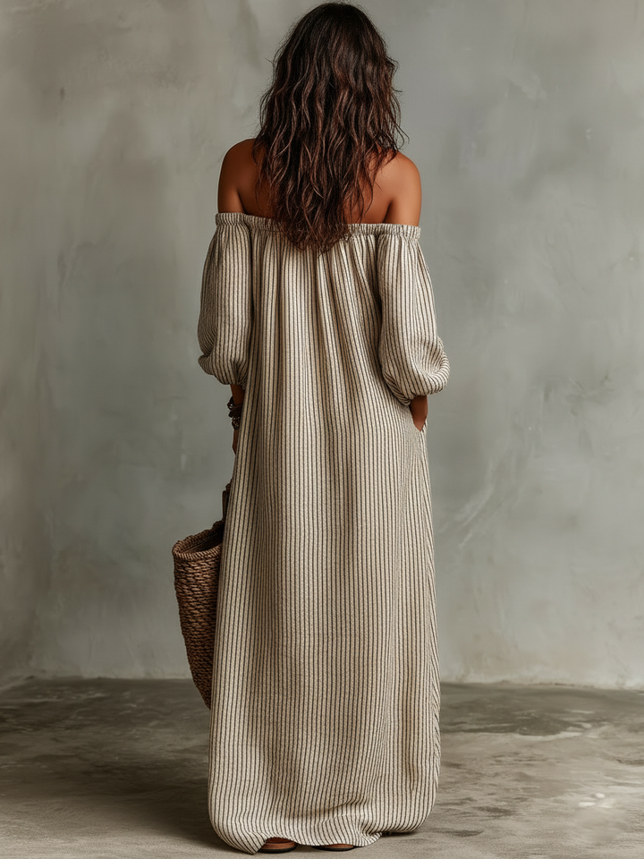 Jacqueline | Vacation Off Shoulder Long Sleeve Maxi Dress