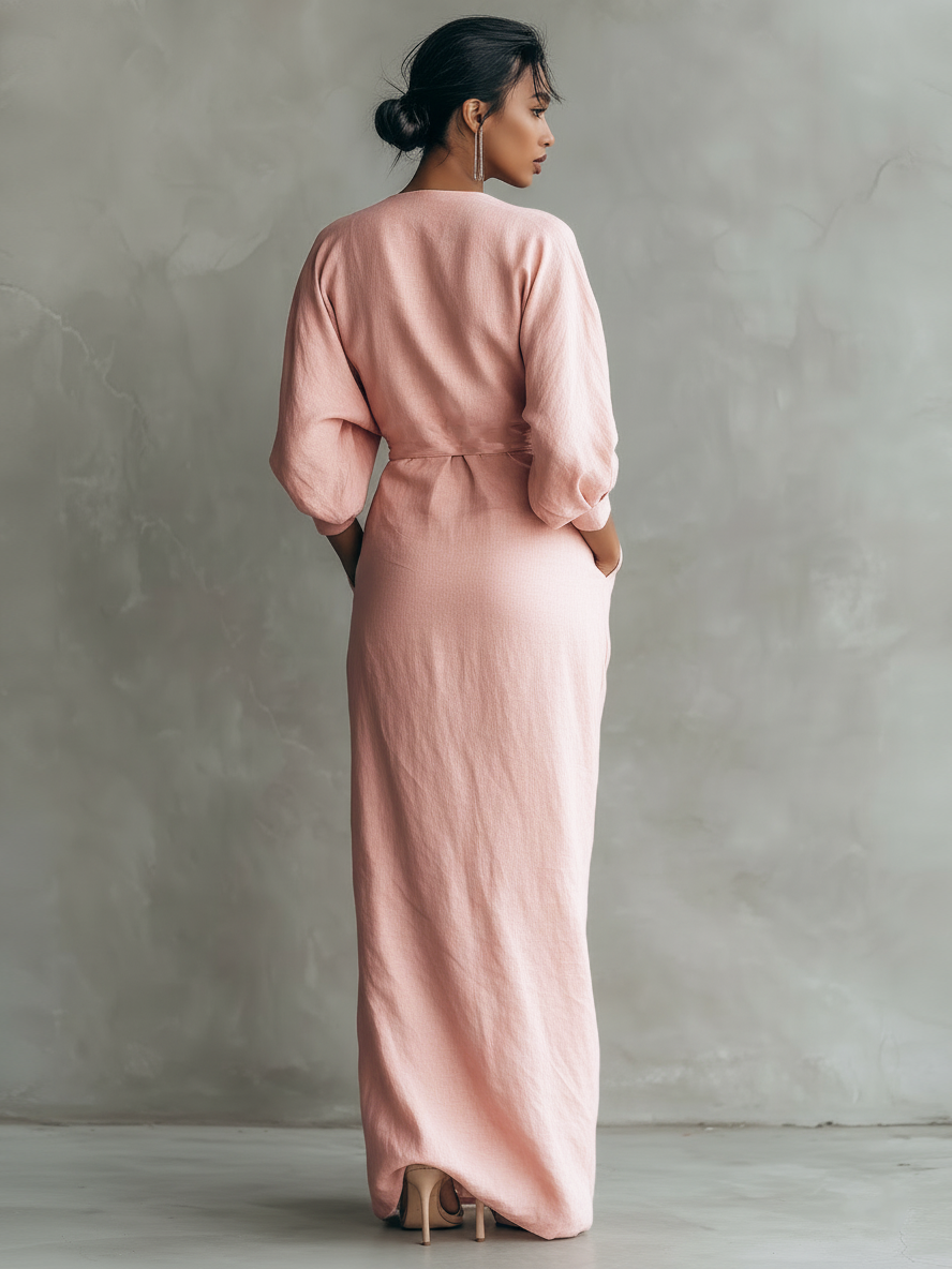 Katherine | Minimalist V Neck Sleeveless Casual Maxi Dress