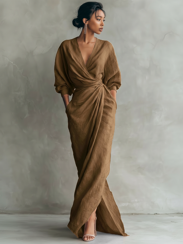 Katherine | Minimalist V Neck Sleeveless Casual Maxi Dress