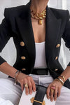 Monroe | Women's Timeless Double-Breasted Blazer Featuring Elegant Gold Buttons