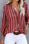 Liora |  Casual Blouse with Striped Pattern and Short Sleeves