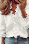 Brenna | Long Sleeve Blouse with Ruffle Front