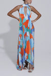 Bordeaux | Women's Wedding Guest Pleated Halter Maxi Dress