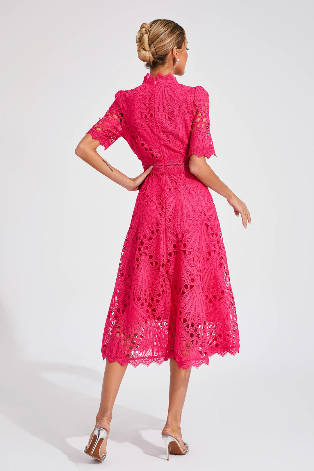 Gabriella | Elegant Lace Midi Dress for Weddings and Special Occasions