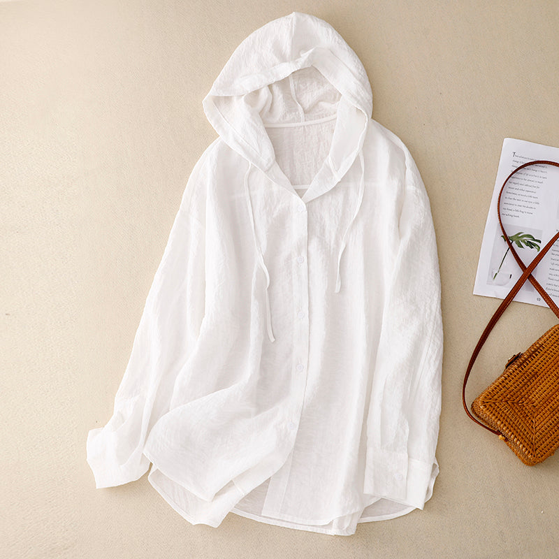 Sylvie | Lightweight Hoodie with Button Closure