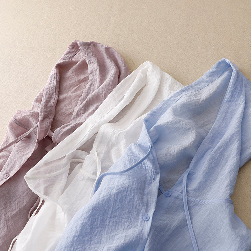 Sylvie | Lightweight Hoodie with Button Closure