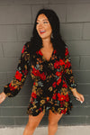 Ava | Women's Romper with Floral Print and V-Neck