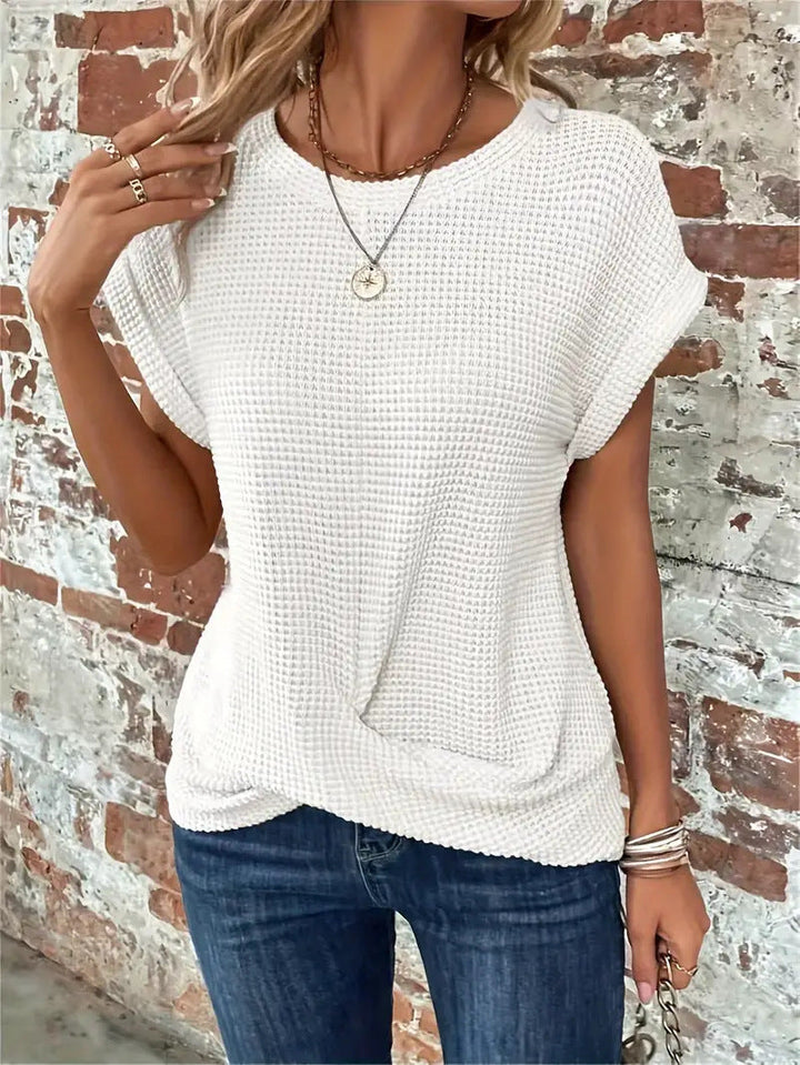 Hadley | Waffle Twist Tee — Modern, Versatile, Stylish