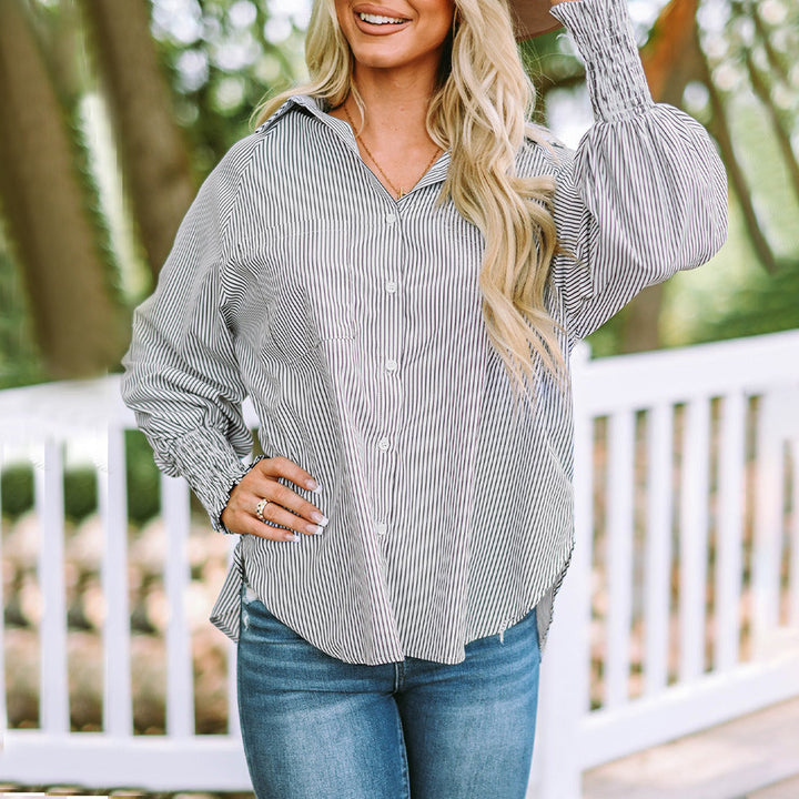 Hadley | Oversized Button-Down Shirt with Striped Pattern