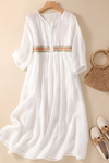 Veronica | Women's Patterned Midi Dress with Flowy Skirt and Adjustable Straps