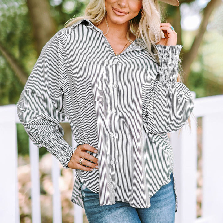 Hadley | Oversized Button-Down Shirt with Striped Pattern