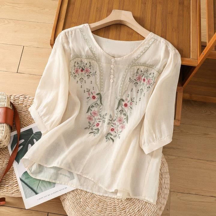 Cecily | Floral Relaxed Blouse with Lightweight Fabric