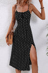 Vivian | Women's Polkadot Midi Dress with Flattering Fit and Sleeveless Design