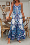 Indira | Women's Boho Paisley Maxi Dress Spaghetti Strap V-Neck