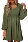 Autumn | Women's Smocked Empire Waist Long Sleeve Mini Dress