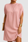 Rosie | Women's Mock Neck Batwing Split Sleeve Midi Dress