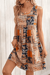 Paloma | Women's Patchwork Print Mini Dress with Sleeveless Design and Casual Style