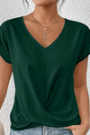 Sloane | Short Sleeve V-Neck Top with Twist Front