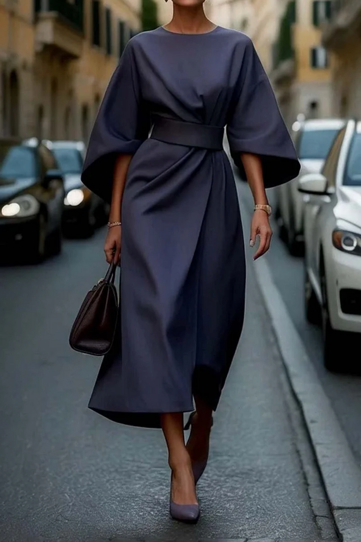 Stylish Lantern Sleeve Dress with Belt for Every Occasion