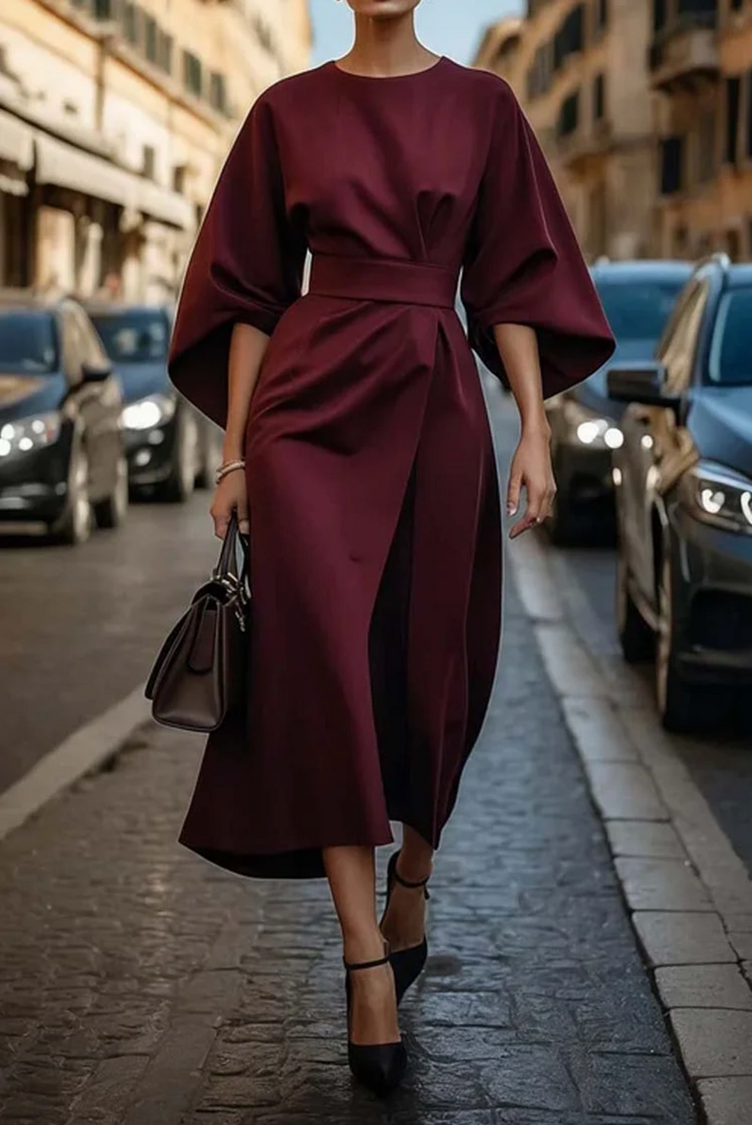 Stylish Lantern Sleeve Dress with Belt for Every Occasion