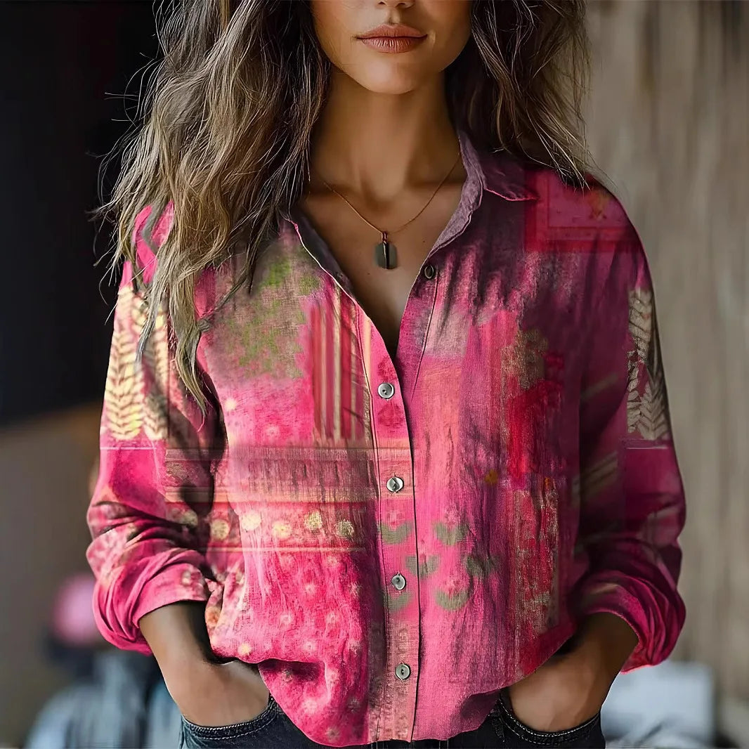 Juniper | Long Sleeve Button-Down Shirt with Floral Print