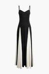Farrah | Women's Maxi Dress with Black-and-White Design and Flowing Silhouette