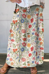 Fabi | Floral  Print Elastic waistband Pocket Skirt