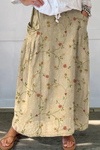 Shane | Retro Floral Art Elastic waistband Pocket Skirt