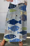 Trisia | Vintage Lovely Fish Art Print Pocket Skirt