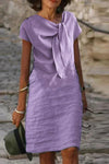 Celeste | Women's Bow Neck Short Sleeve Midi Dress