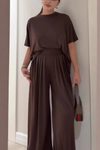 Giselle | Women's Casual Top with Relaxed Fit and Wide-Leg Trousers