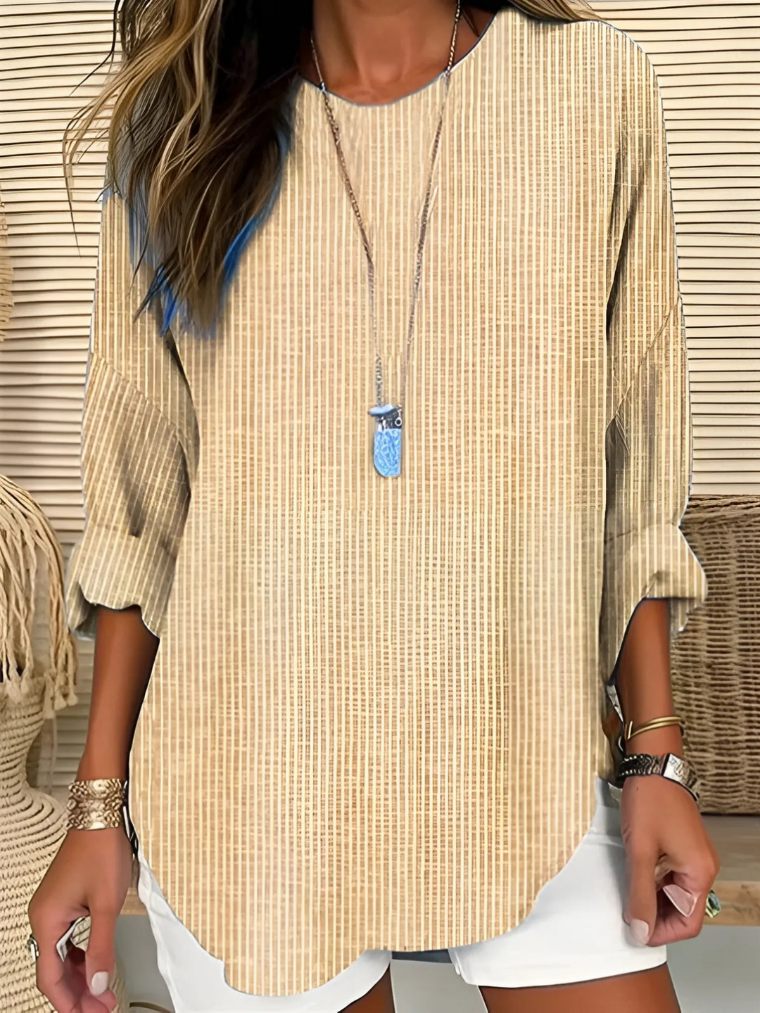 Tessa | Striped Blouse with Short Sleeves and Breathable Fabric