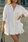 Harper | Women's Shirt Dress with Collar and Ruffles