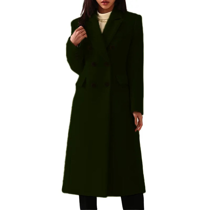 Sally | Women’s Long Coat with Lapels and Buttons