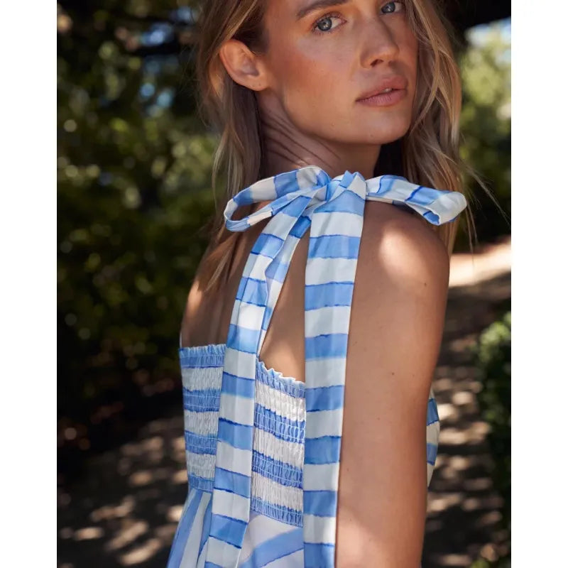 Scarlett | Women’s Maxi Dress with Stripes and Ties